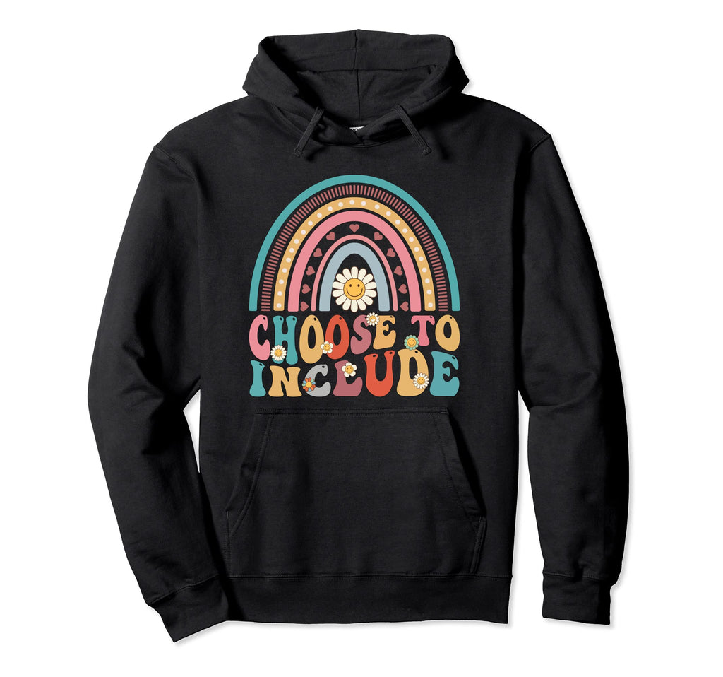 Choose To Include Autism Teacher Groovy Hoodie - Novelty Apparel Men Women