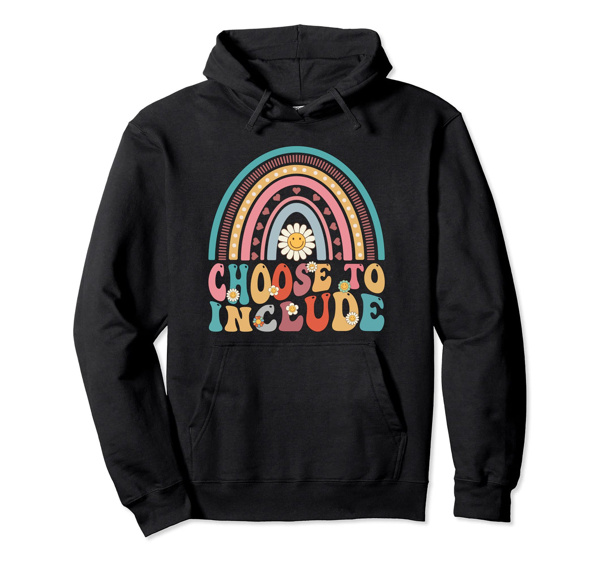 Choose To Include Autism Teacher Groovy Hoodie - Novelty Apparel Men Women