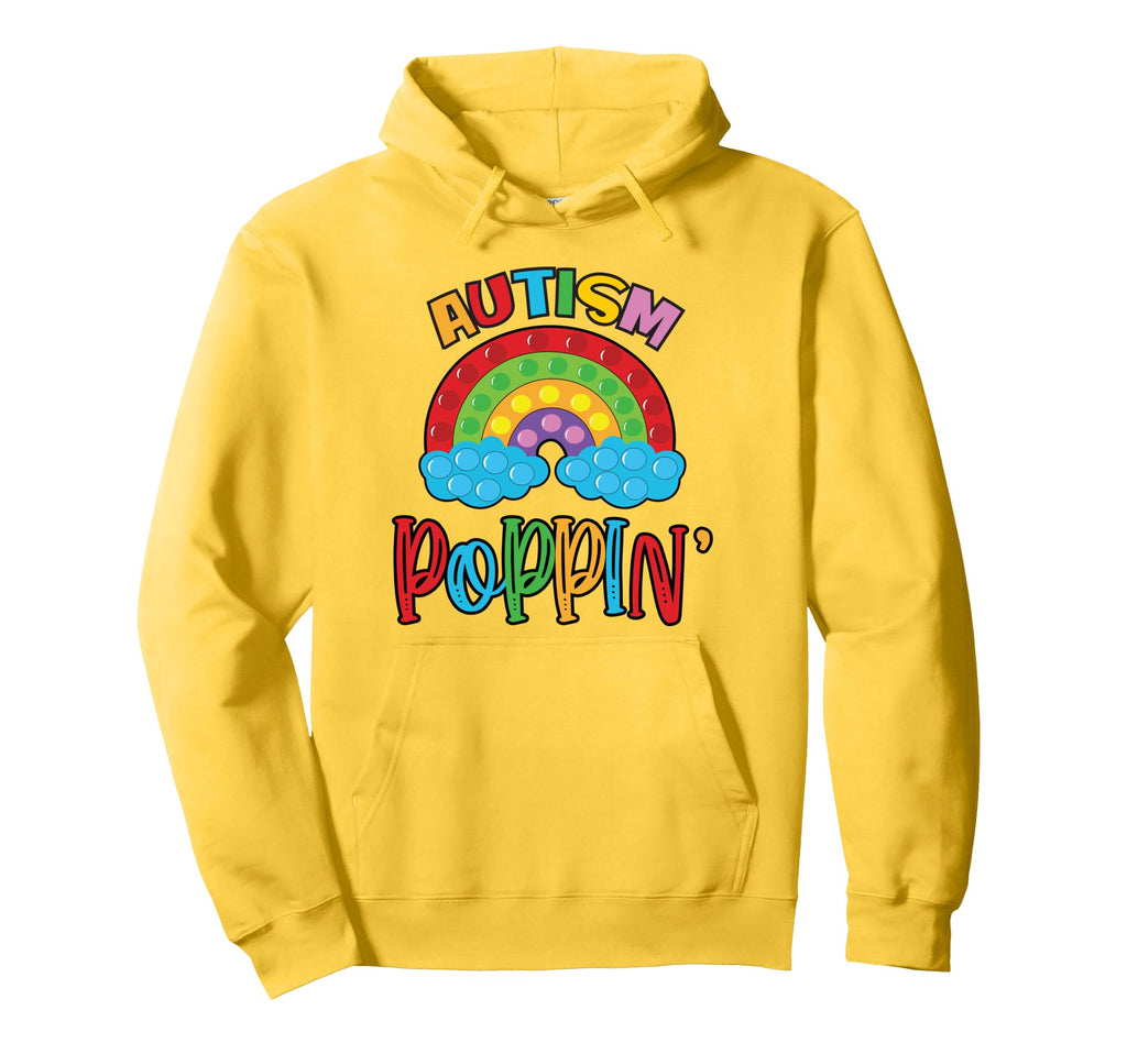 Rainbow Puzzle Autism Poppin Hoodie - Novelty Apparel Unisex