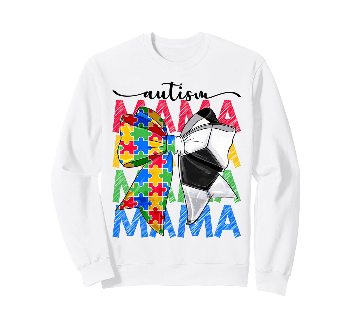 Autism Mama Autism Awareness Coquette Sweatshirt - Novelty Apparel Unisex