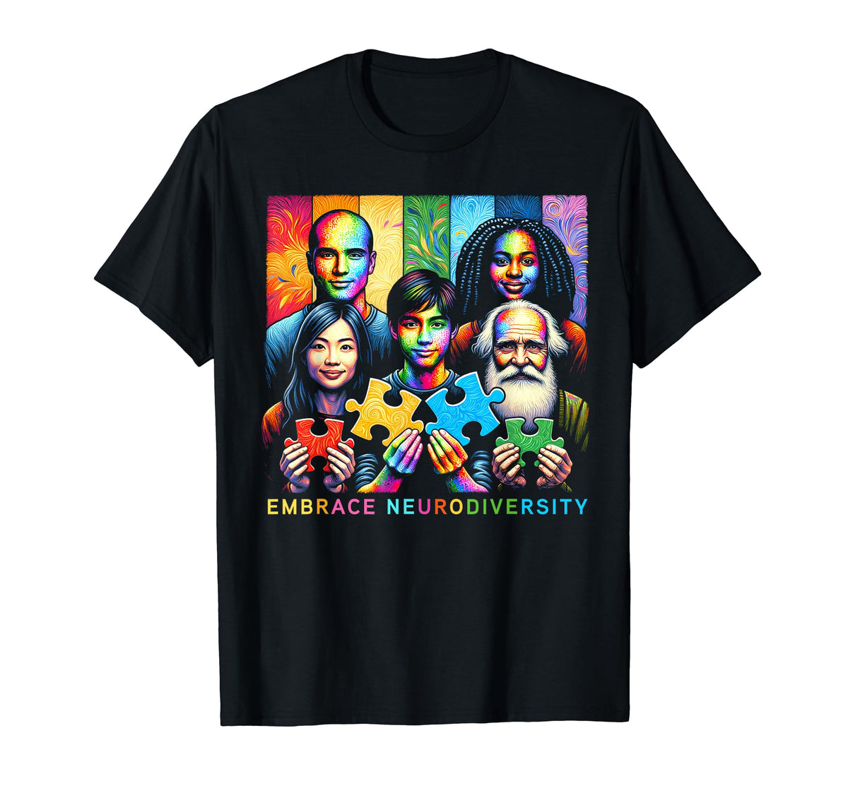 Autism Awareness Embrace T-Shirt - Novelty Apparel for Adults
