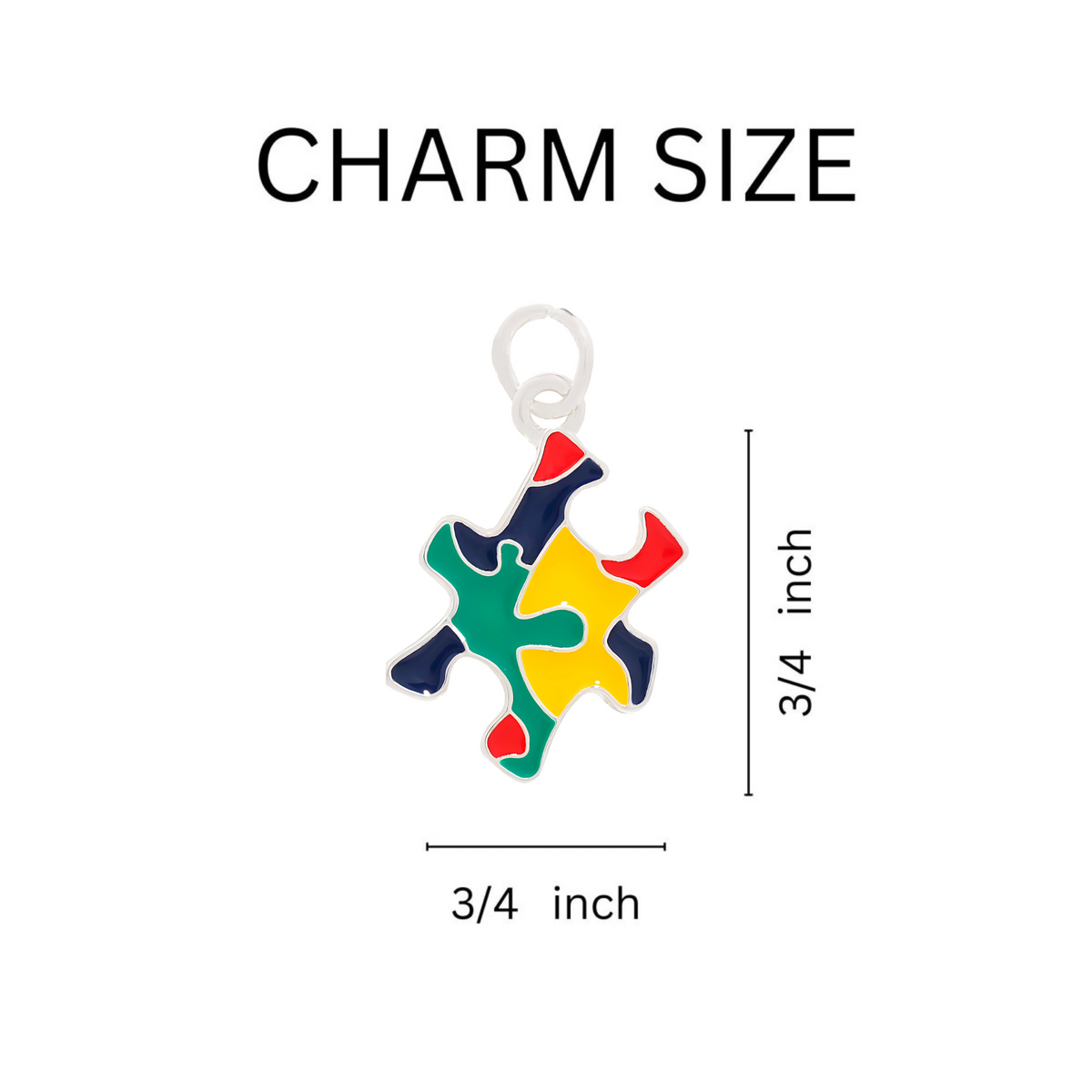 Autism Awareness Colored Puzzle Piece Charms