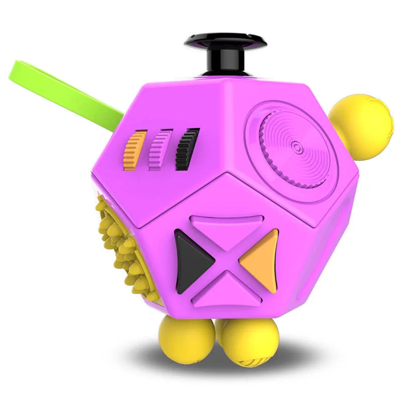 12 Sides Fidget Cube | Anti Stress Sensory Toy for Focus and Calm