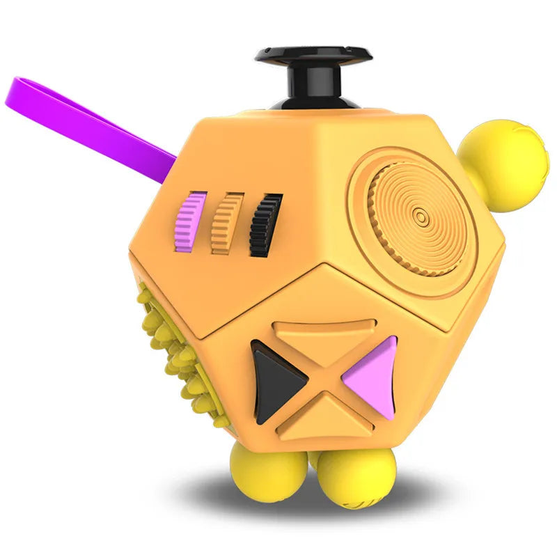 12 Sides Fidget Cube | Anti Stress Sensory Toy for Focus and Calm