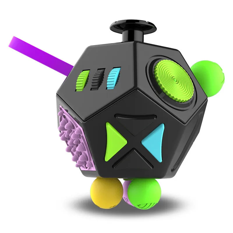 12 Sides Fidget Cube | Anti Stress Sensory Toy for Focus and Calm