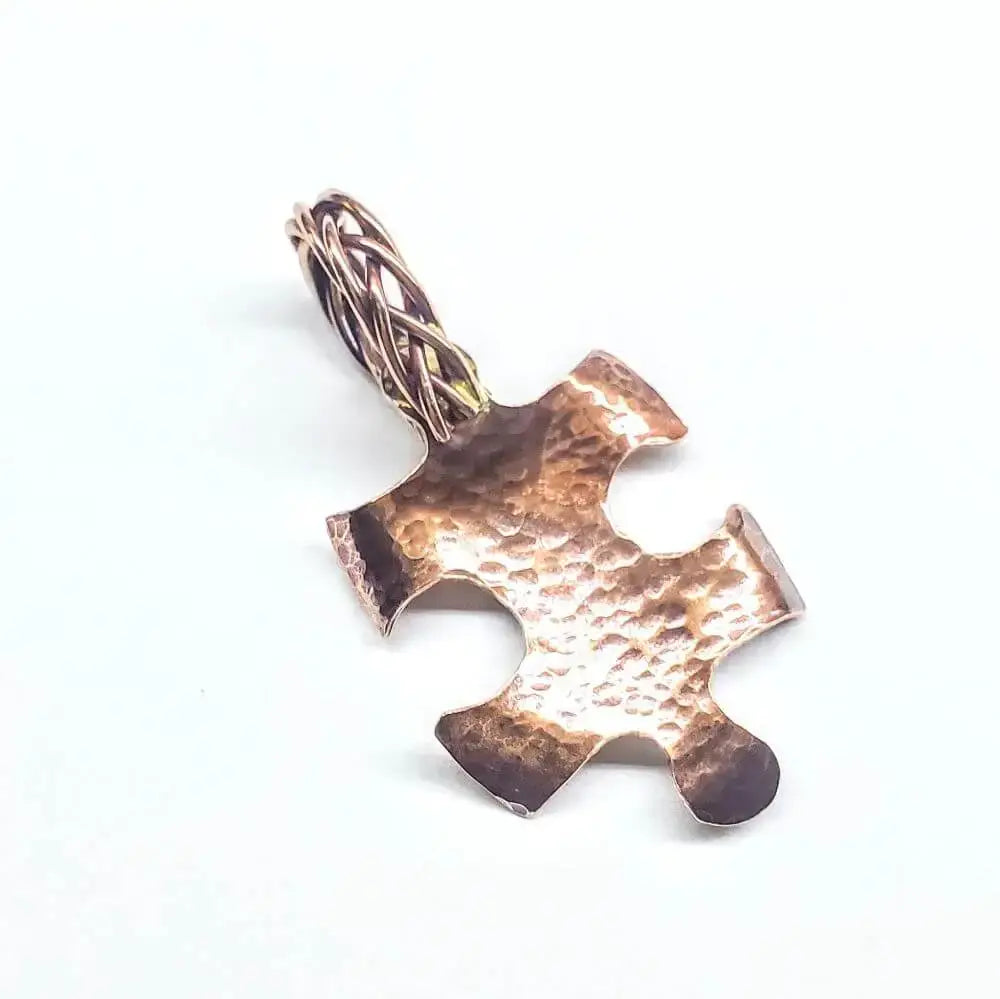 Large Braided Bail Puzzle Piece Autism Awareness Pendant with Various Order Options