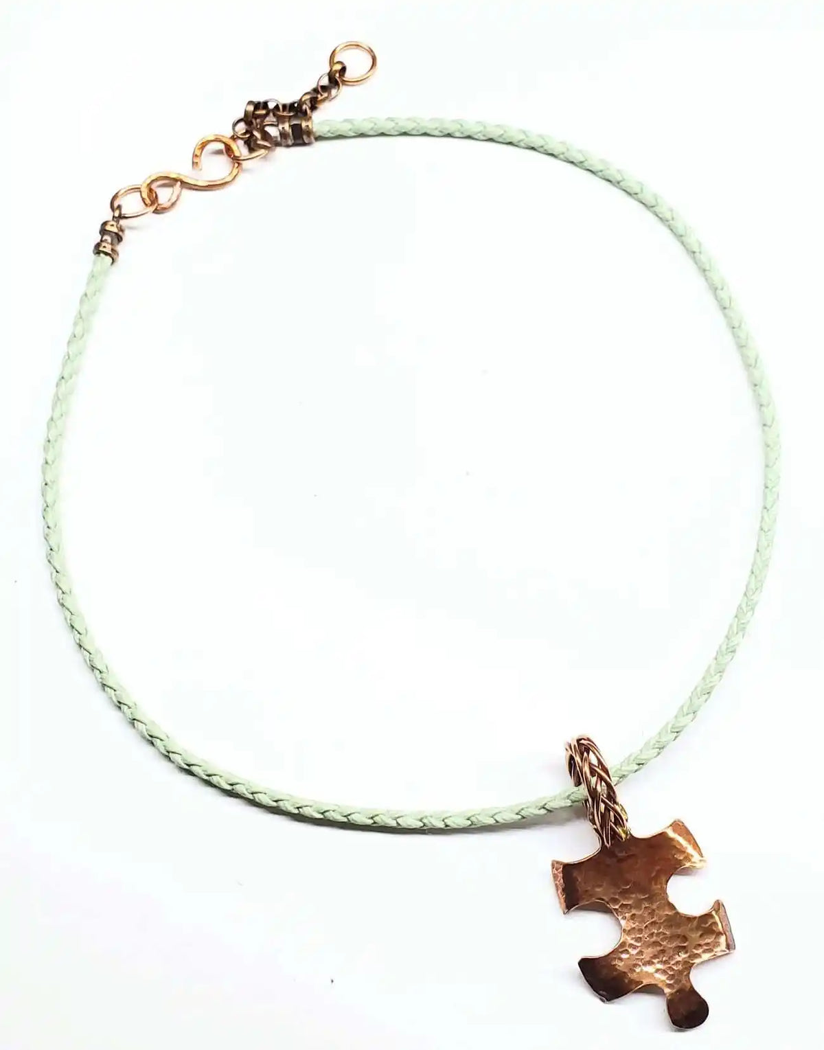 Large Braided Bail Puzzle Piece Autism Awareness Pendant with Various Order Options