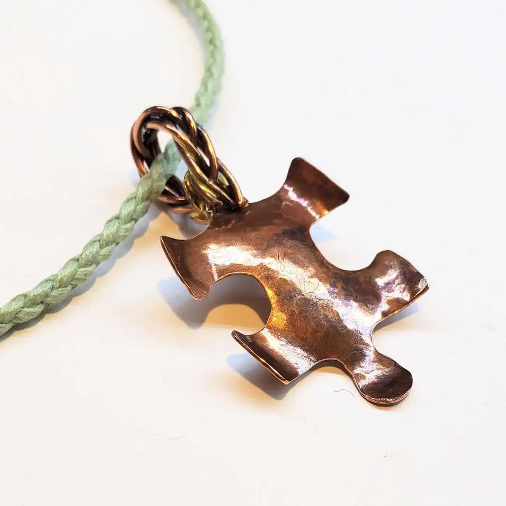 Large Braided Bail Puzzle Piece Autism Awareness Pendant with Various Order Options
