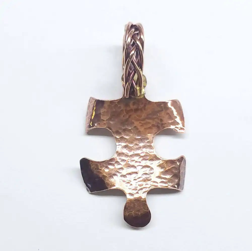 Large Braided Bail Puzzle Piece Autism Awareness Pendant with Various Order Options
