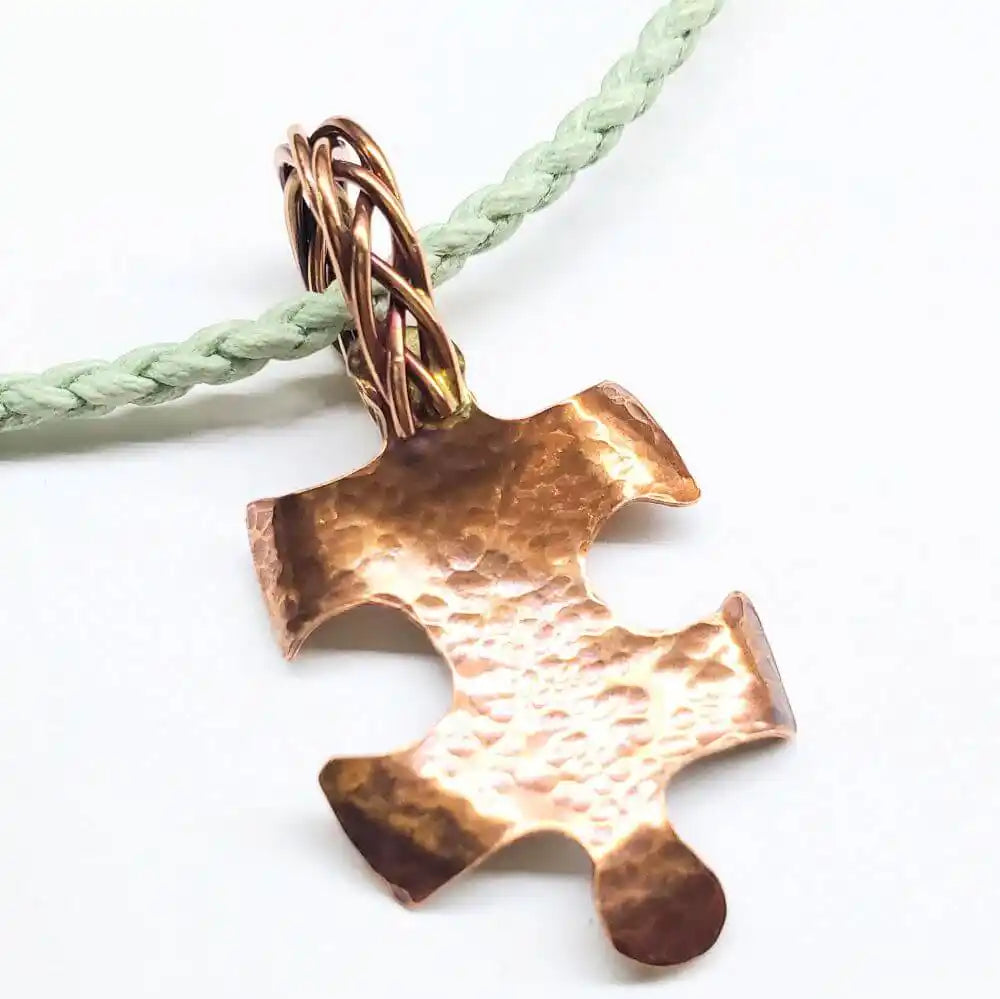 Large Braided Bail Puzzle Piece Autism Awareness Pendant with Various Order Options