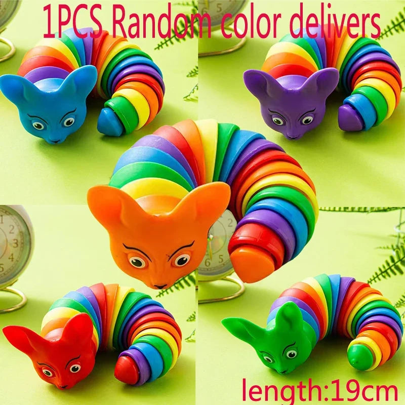2025 New Fidget Slug Toy | 3D Colorful Sensory Decompression Toy for Kids and Adults