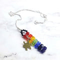 Wire Woven Rainbow Autism Puzzle Piece Bar Necklace-2026