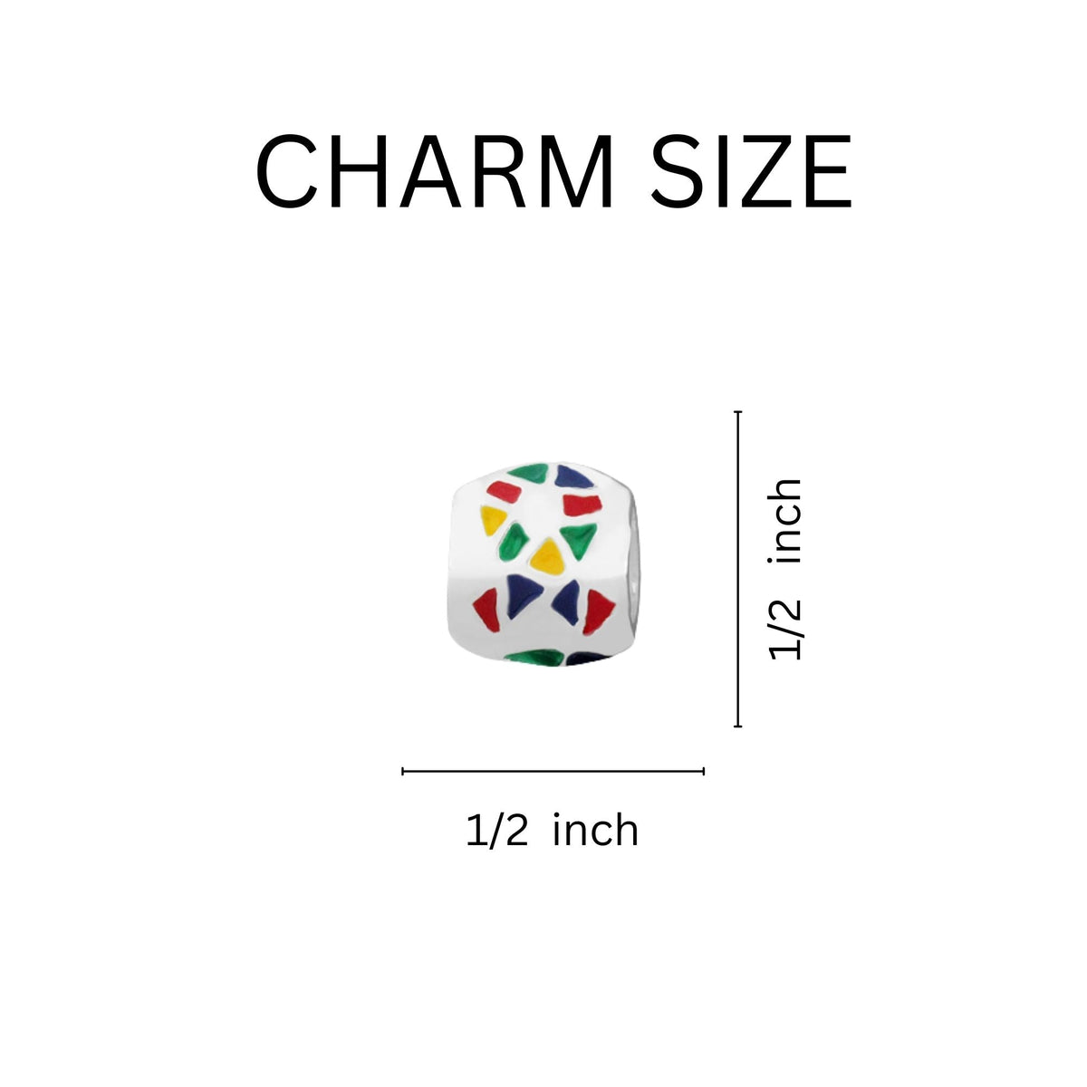 Autism Ribbon Barrel Charms
