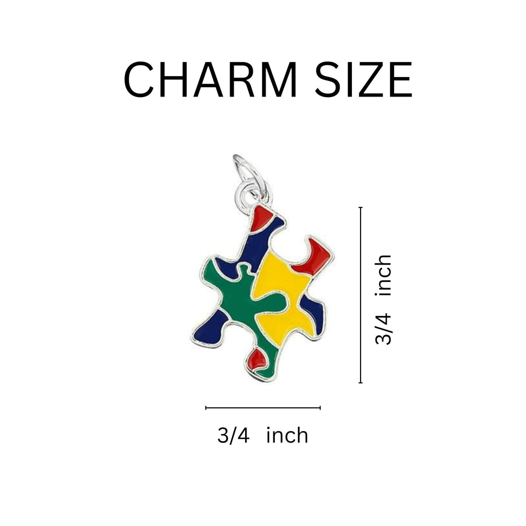 Bulk Autism Awareness Colored Puzzle Piece Charms