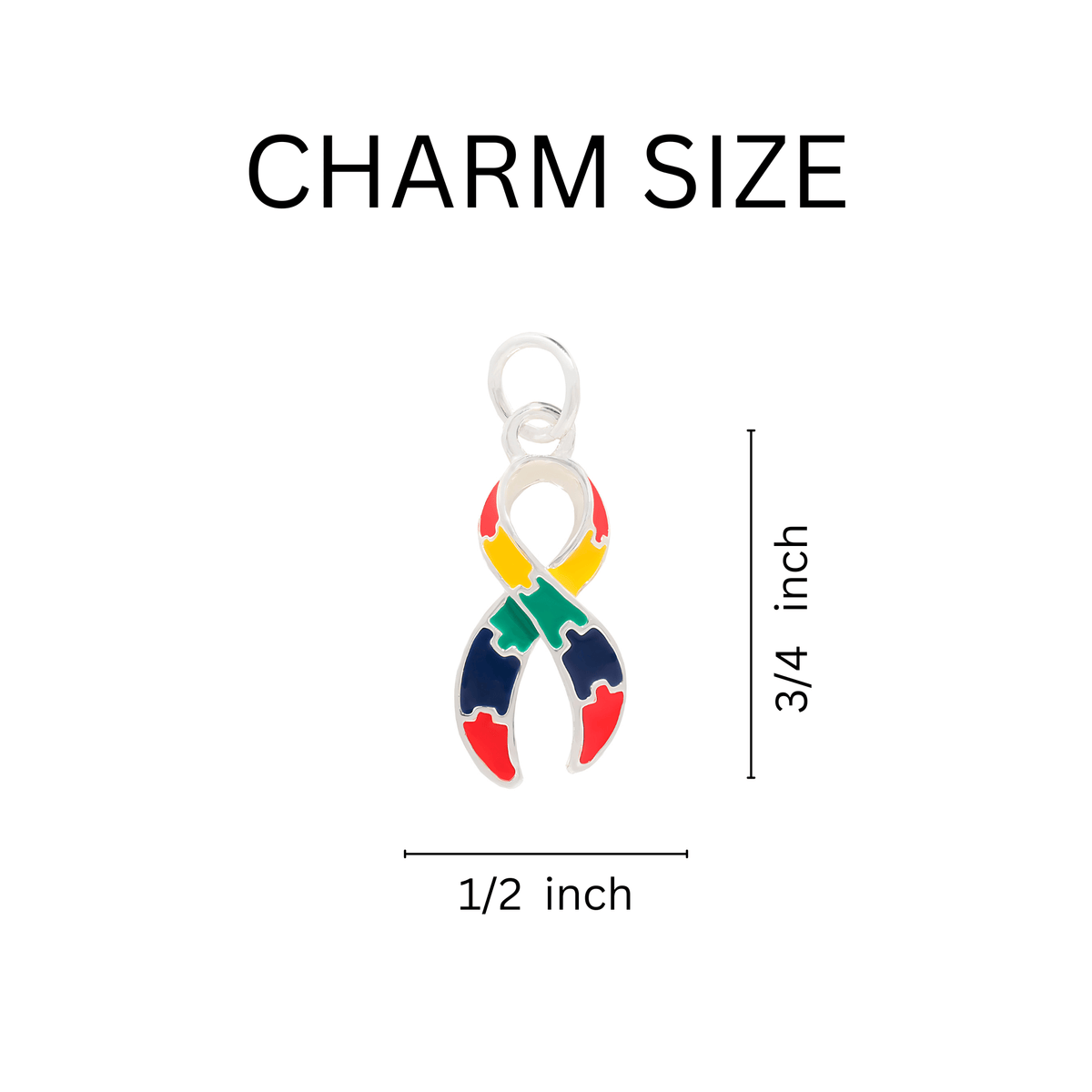 10 Pack Autism Awareness Ribbon Charms