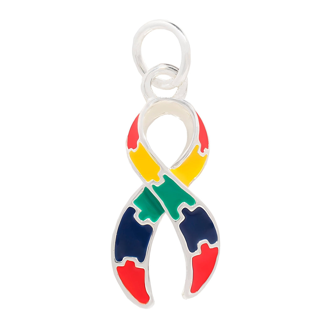 10 Pack Autism Awareness Ribbon Charms