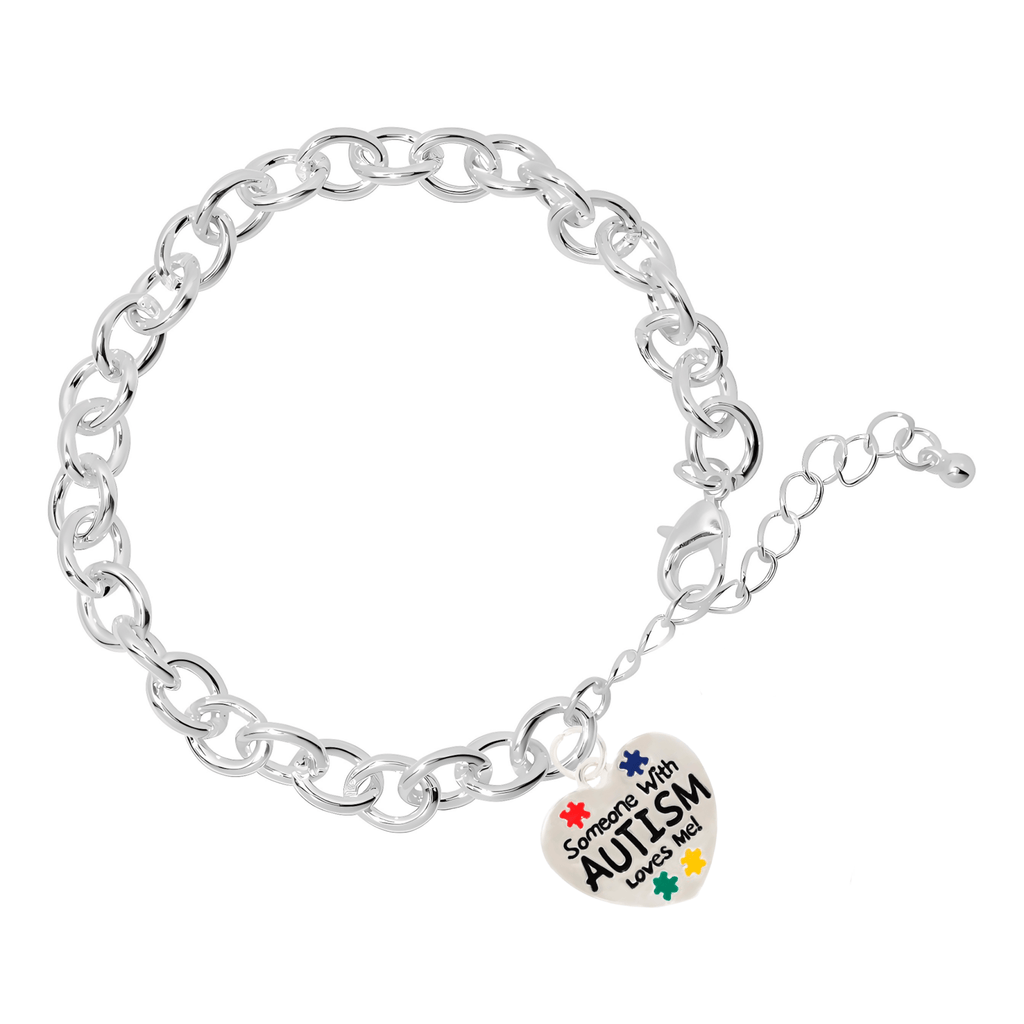 Someone Loves Me Autism Chunky Charm Bracelets